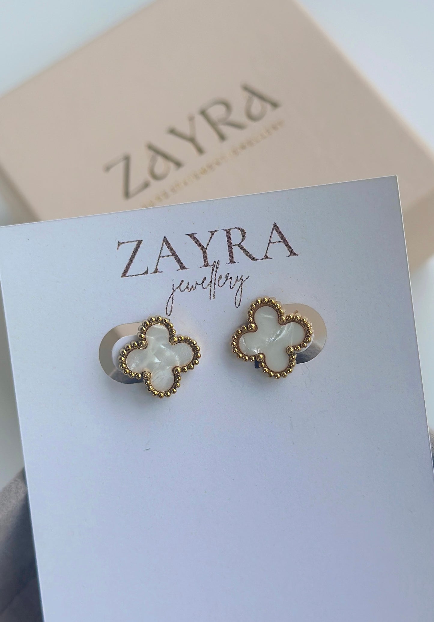White Ciela Earrings