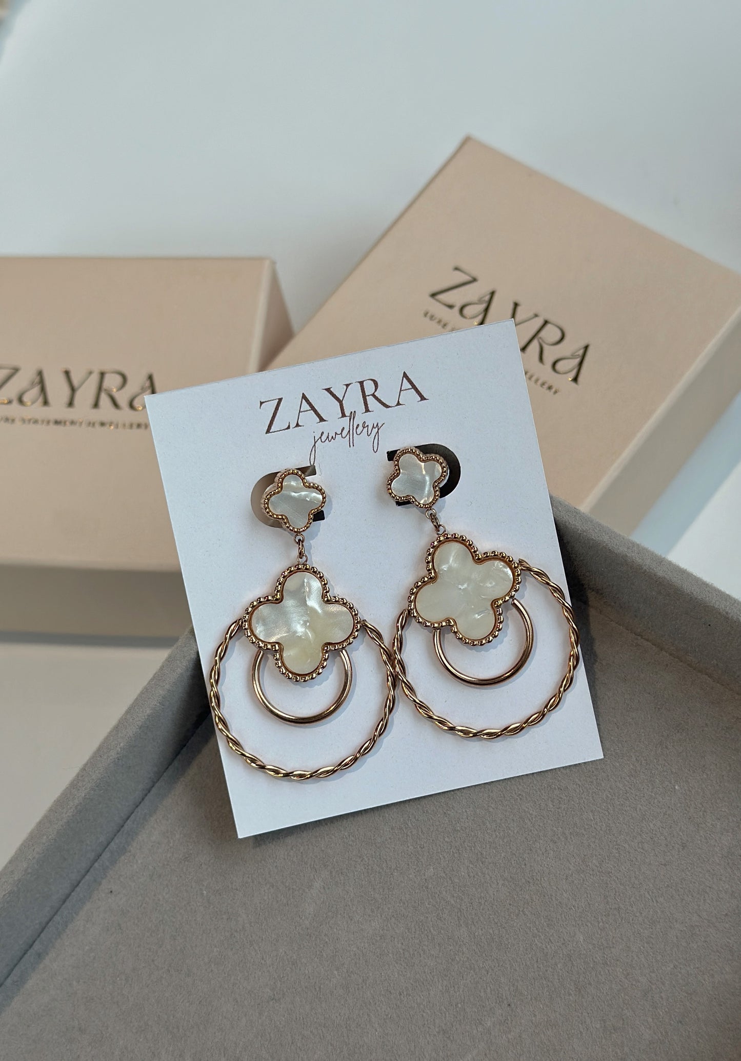 White Mia Earrings