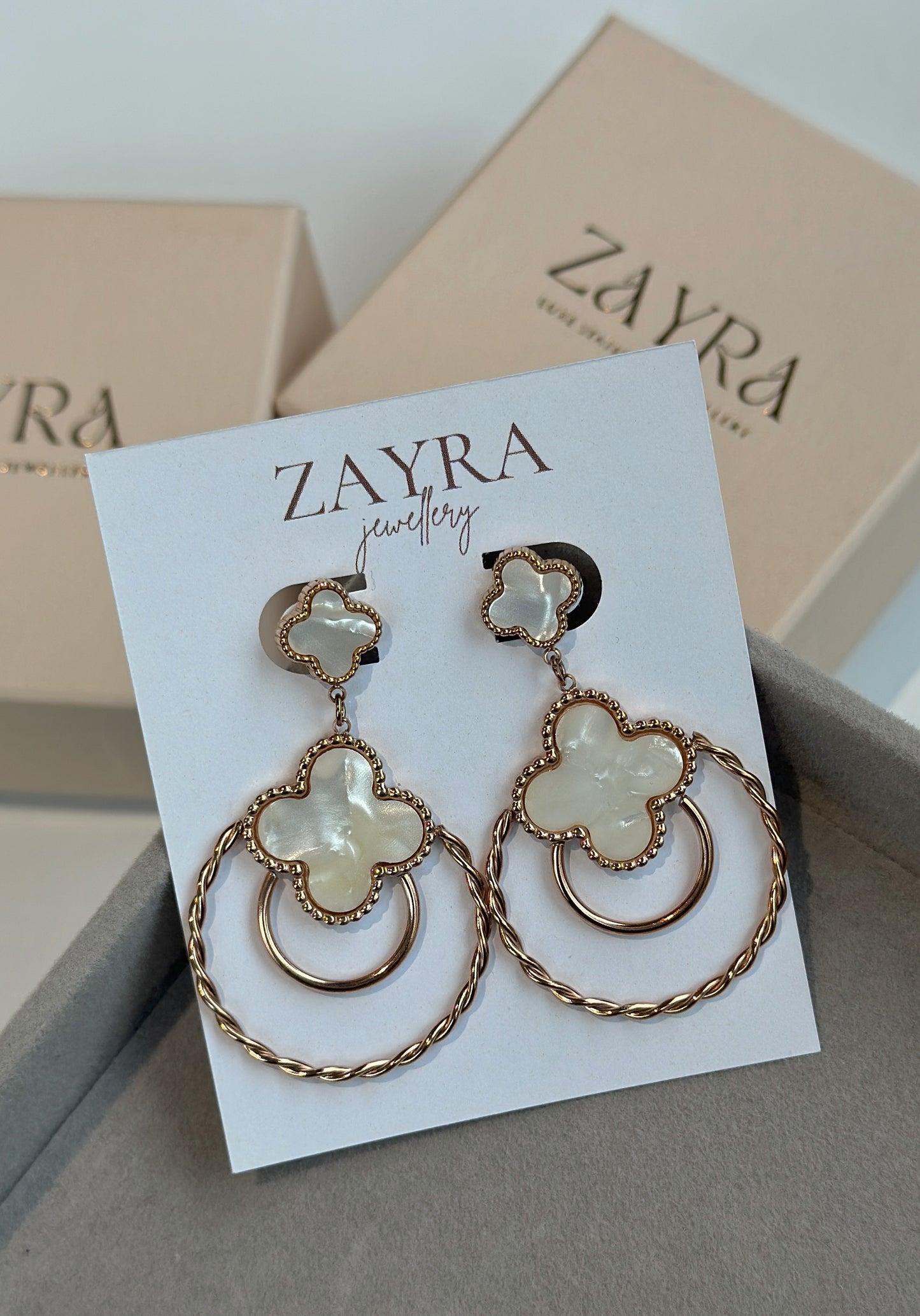 White Mia Earrings