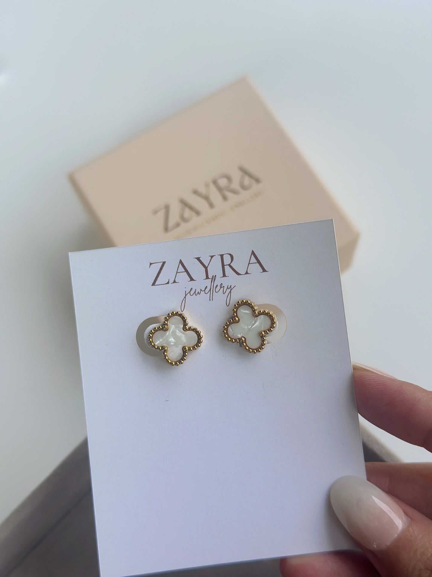 White Ciela Earrings