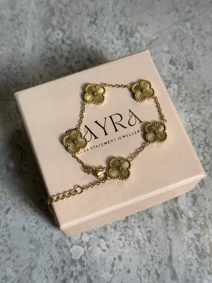 Gold Plated Clover Bracelet