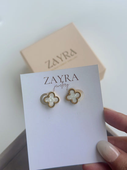 White Ciela Earrings