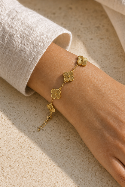 Gold Plated Clover Bracelet