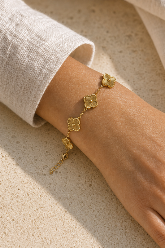 Gold Plated Clover Bracelet
