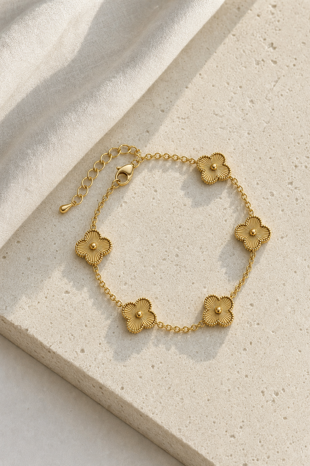 Gold Plated Clover Bracelet